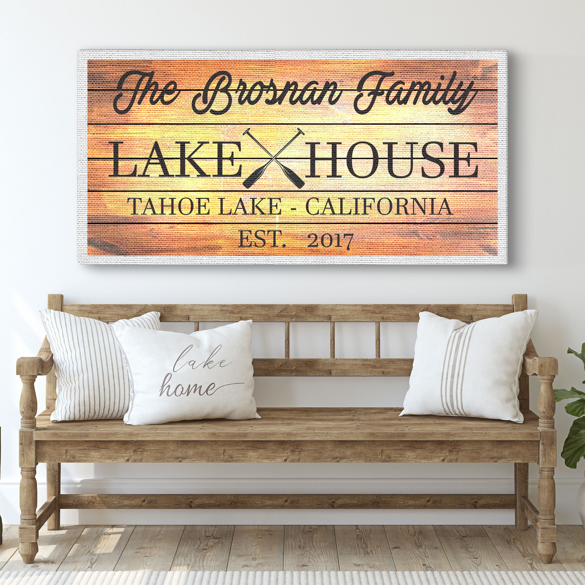 Family Lake House Paddle Sign III by Tailored Canvases