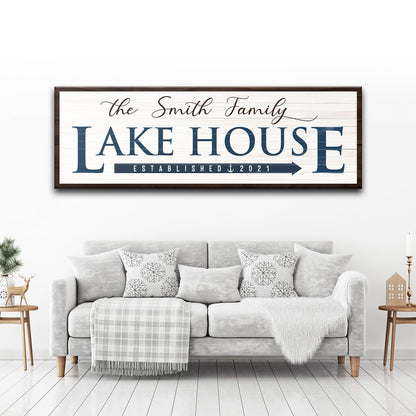 Family Lake House Arrow Sign III by Tailored Canvases