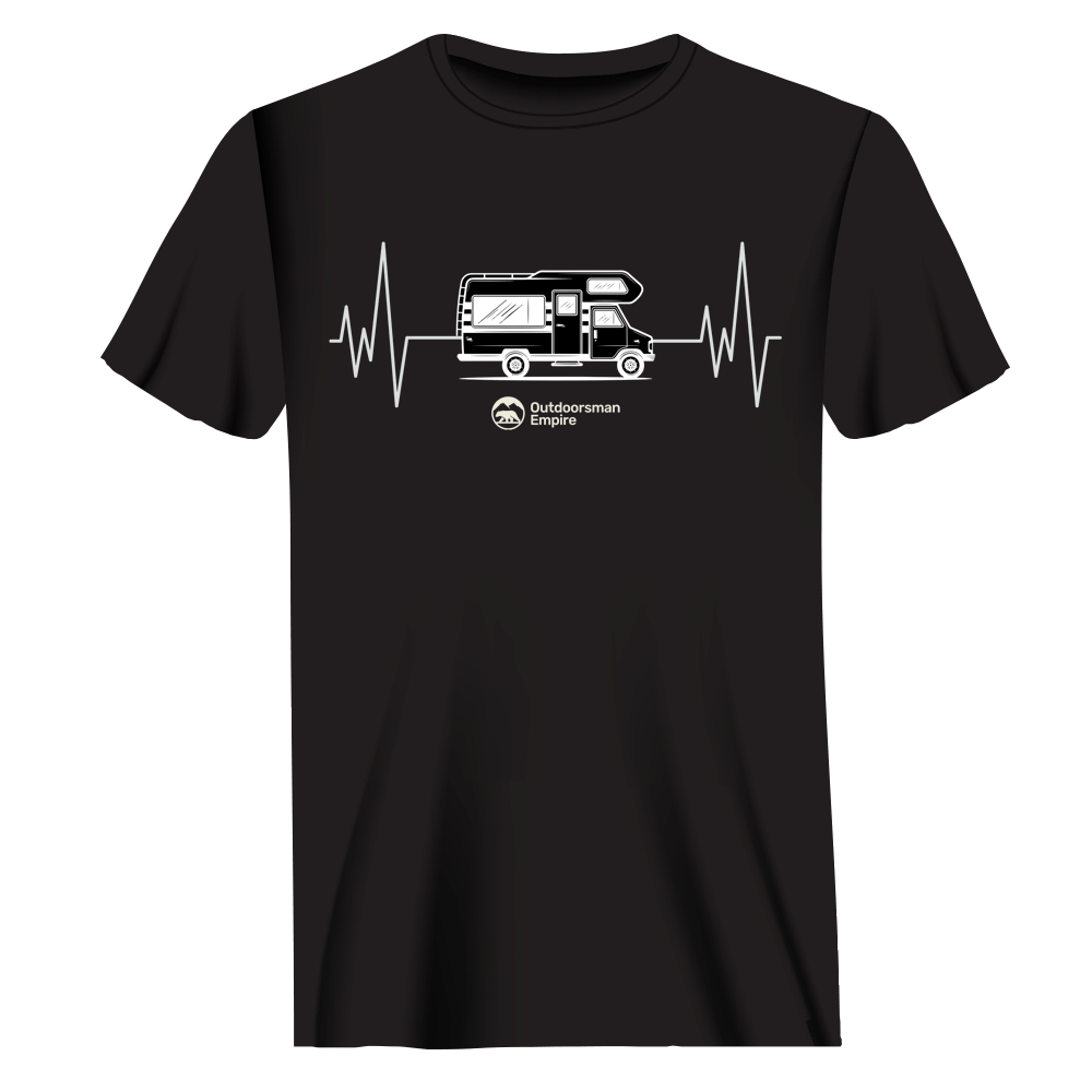 Camping Cardiogram Man T-Shirt by Outdoorzees