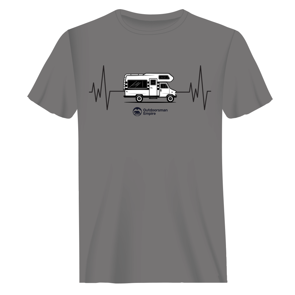 Camping Cardiogram Man T-Shirt by Outdoorzees