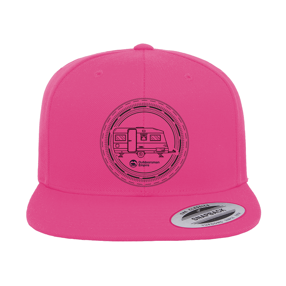 Camping Kaleidoscope Embroidered Flat Bill Cap by Outdoorzees