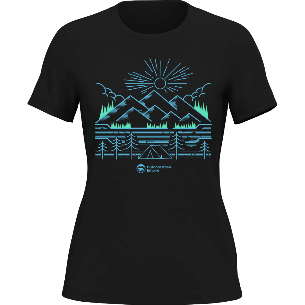 Camping Lines T-Shirt for Women by Outdoorzees