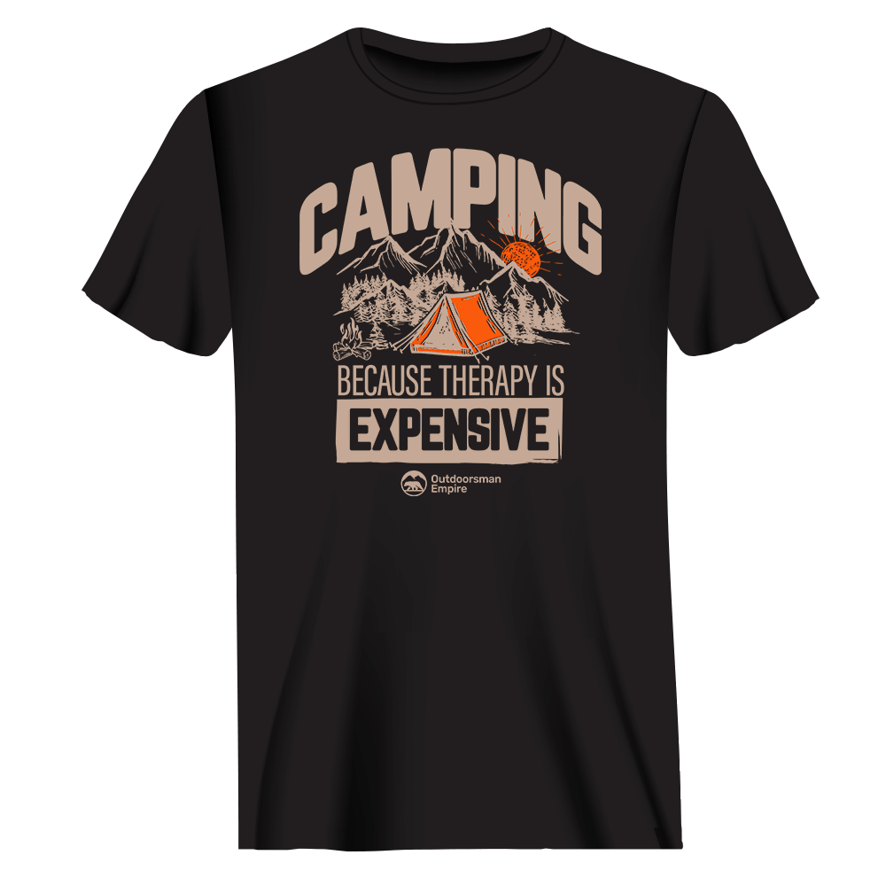 Camping No Expensive Man T-Shirt by Outdoorzees