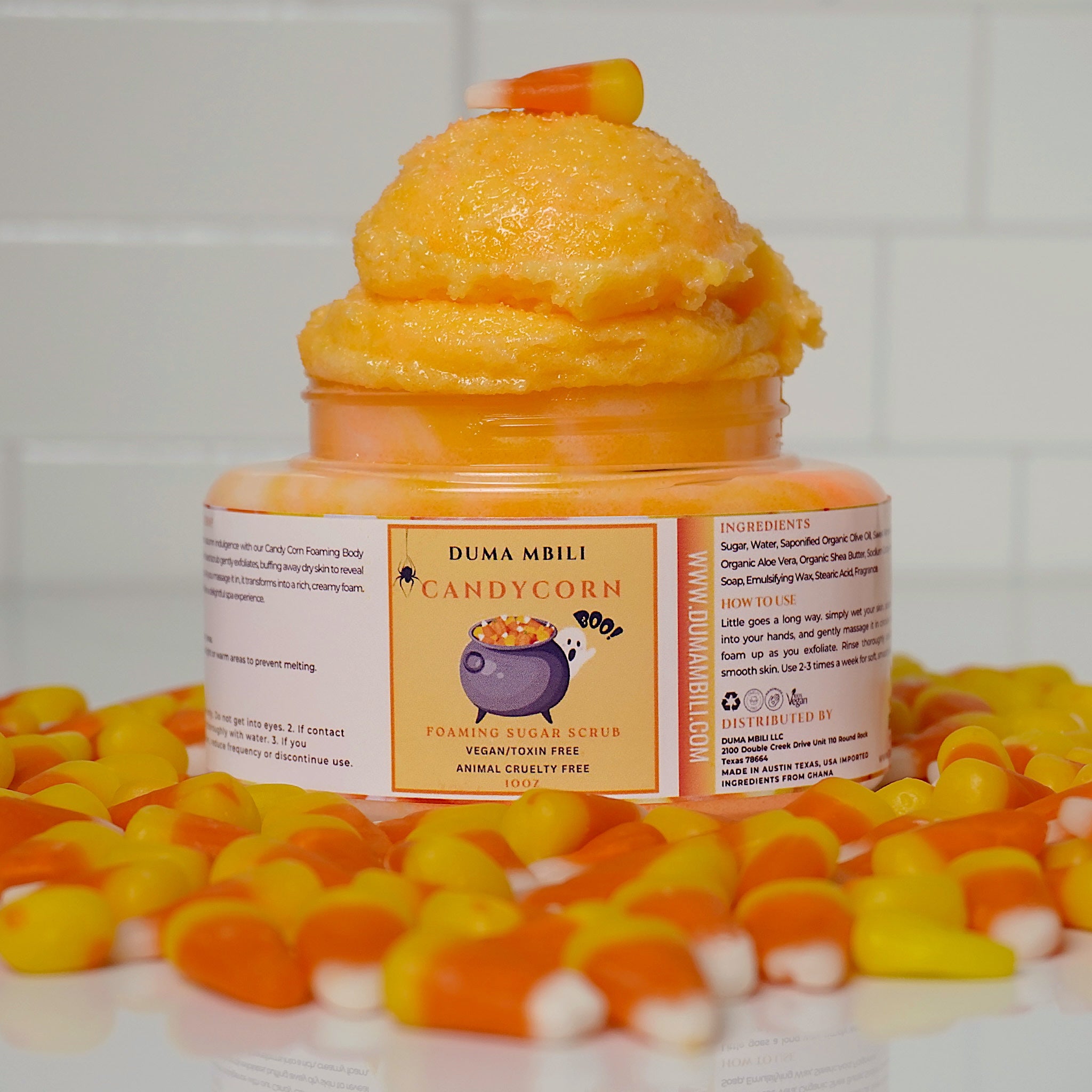 Candy corn foaming sugar scrub – view 3