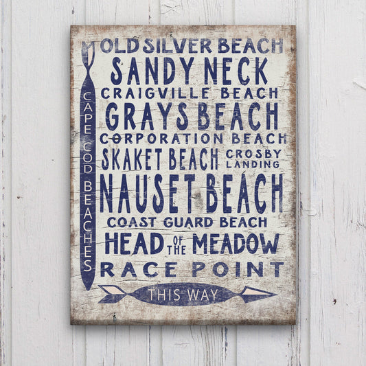 Vintage Cape Cod Beach Sign | Nauset Craigville Race Point Sandy Neck by Off The Square Designs