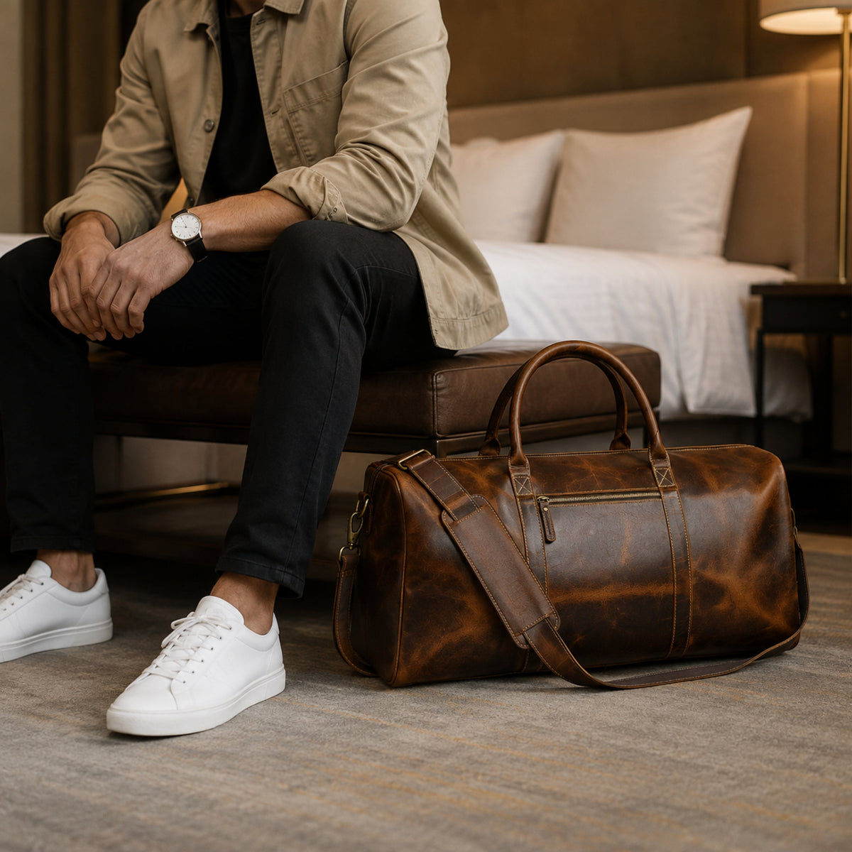 The Buffalo Traveller- Caramel by Classy Leather Bags