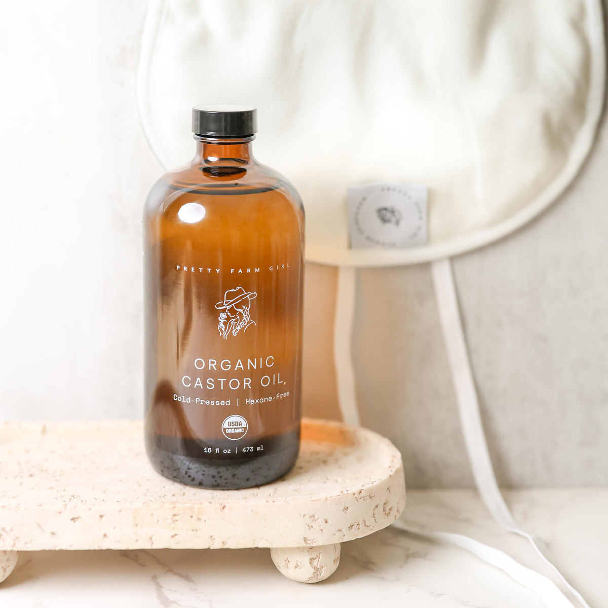 Organic Pure Castor Oil + Cloth Pack Bundle by Pretty farm girl