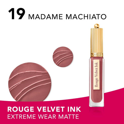 Bourjois Rouge Velvet Ink Liquid Lipstick 19 Madame Machiato by Beauty Care Bag