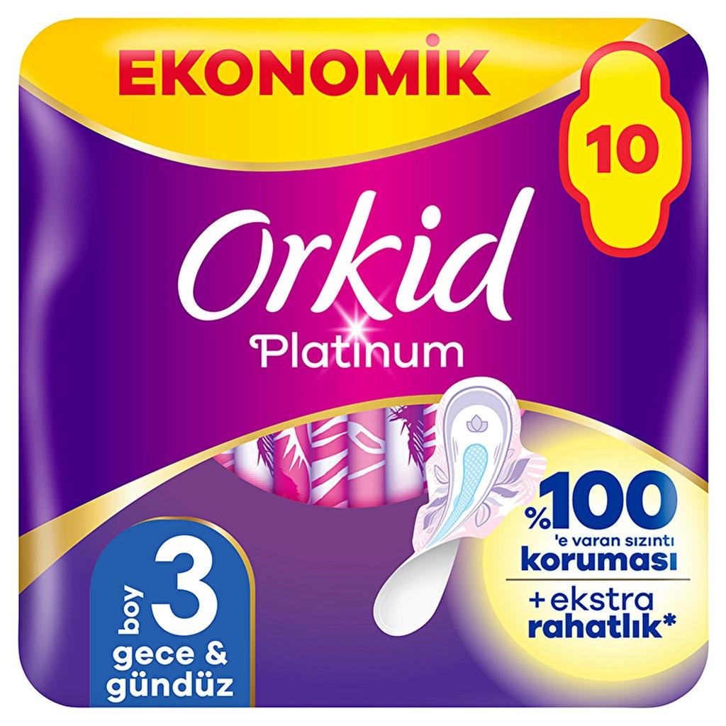 Orkid Platinum Night Size 3 Sanitary Pads 10 Count by Beauty Care Bag