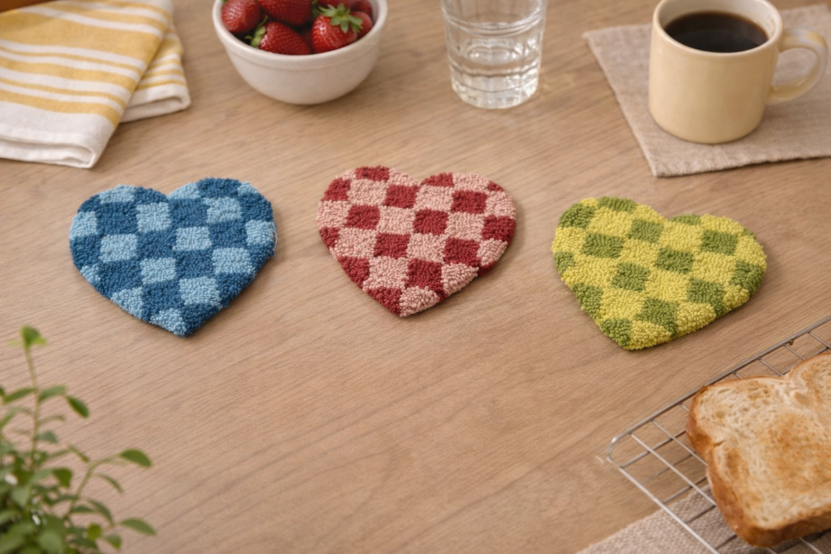 Tufted Cotton Heart Trivet by Rust & Cinder