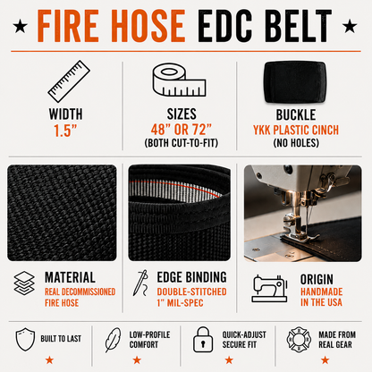 Fire Hose EDC Belt by Recycled Firefighter