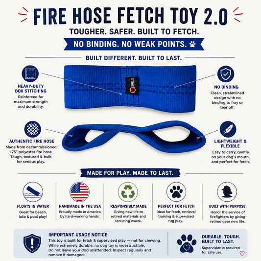 Recycled Fire Hose Dog Fetch Toy v2.0 by Recycled Firefighter
