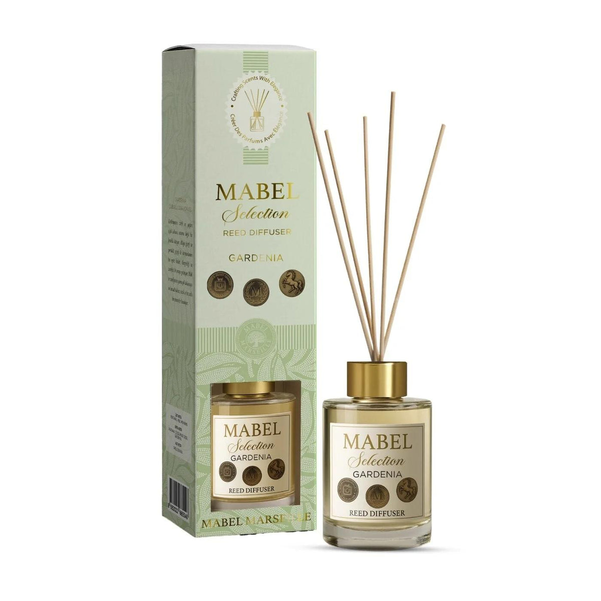 Mabel Marseille Gardenia Reed Diffuser for Home 100 ml by Beauty Care Bag