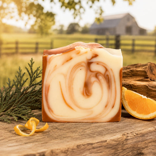 Citrus Cedarwood Handmade Tallow and Goat Milk Soap Bar by Pretty farm girl