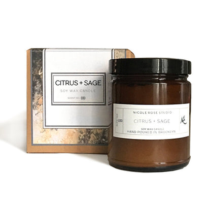 Citrus + Sage Soy Wax Candle by Indigo Poseidon