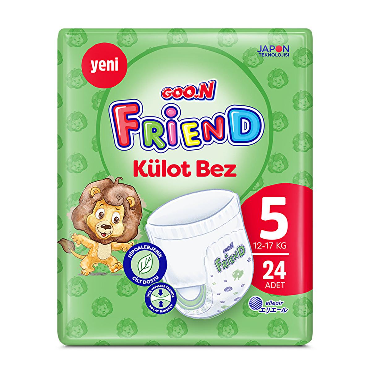 Goon Friend Size 5 Baby Diaper Pants: 24 Count, Hypoallergenic, Skin-Friendly, and Designed for Comfort & Freedom by Beauty Care Bag