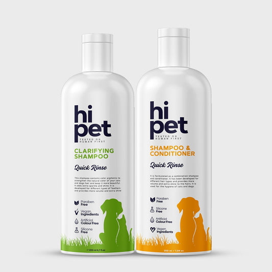 HiPet Cleanse & Detox Set, Clarifying Shampoo + Conditioning Shampoo, 2-Piece Bundle by Beauty Care Bag