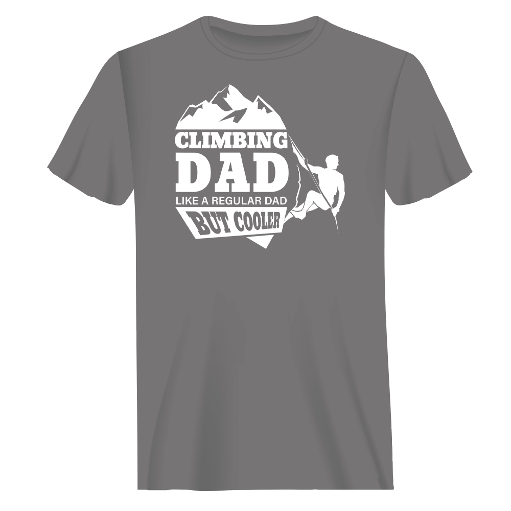 Climbing Dad Man T-Shirt by Outdoorzees