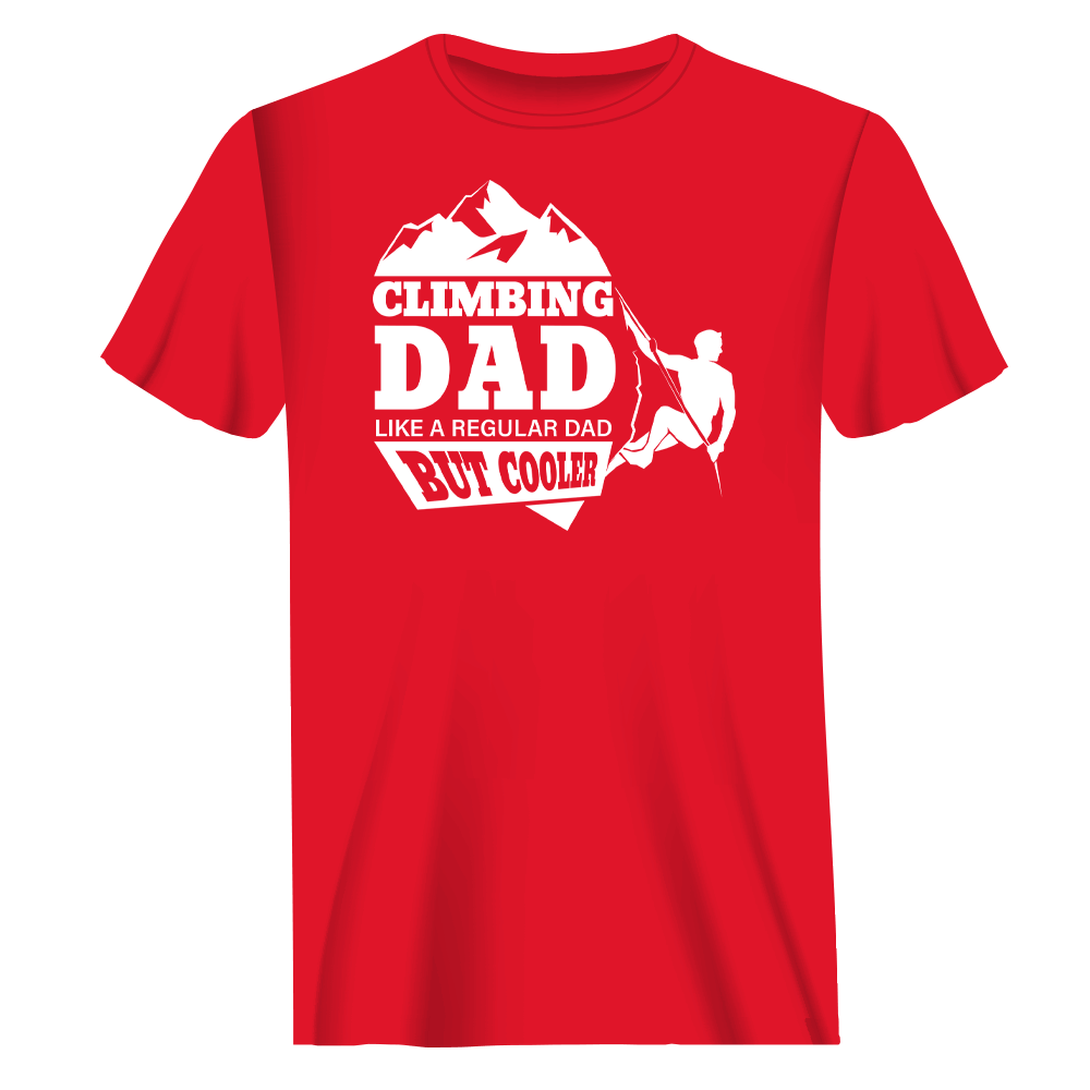Climbing Dad Man T-Shirt by Outdoorzees