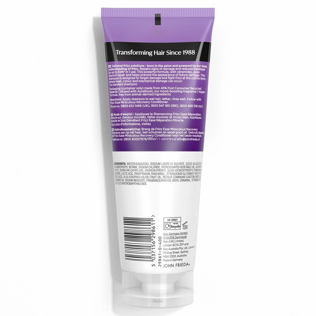 John Frieda Frizz Ease Repairing Shampoo for Dry Hair 250ml by Beauty Care Bag