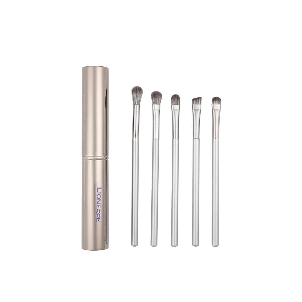 Lionesse 5-Piece Makeup Brush Set for Flawless Application by Beauty Care Bag