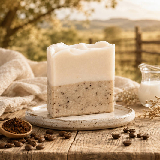 Coffee + Cream Handmade Tallow and Goat Milk Soap Bar by Pretty farm girl