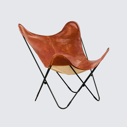 The Cognac Vintage Butterfly Chair by Classy Leather Bags
