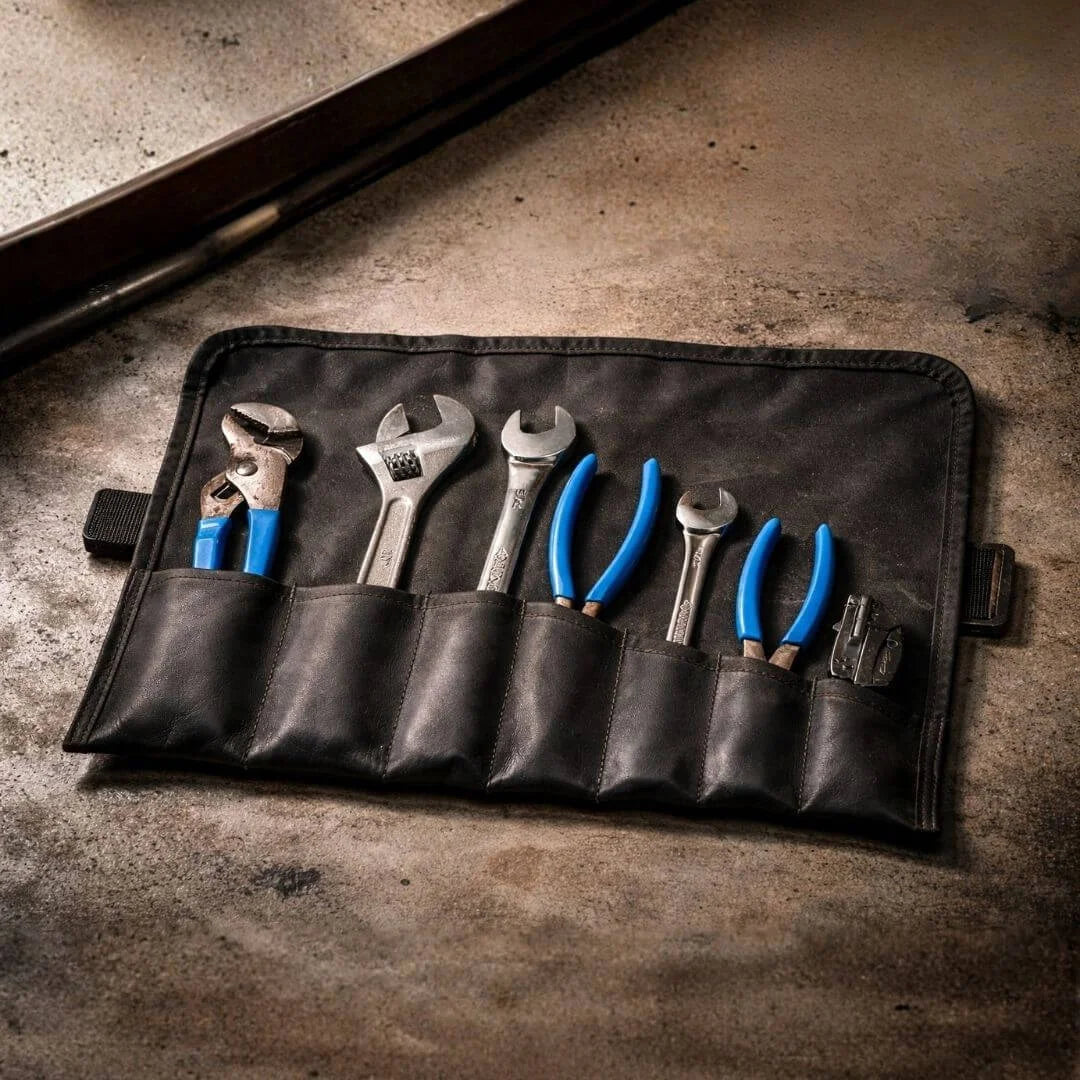 Combat Leather Tool Roll by Recycled Firefighter