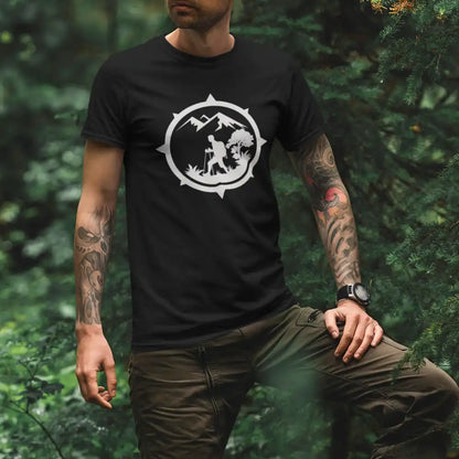 Hiking Mountain Compass Man T-Shirt by Outdoorzees