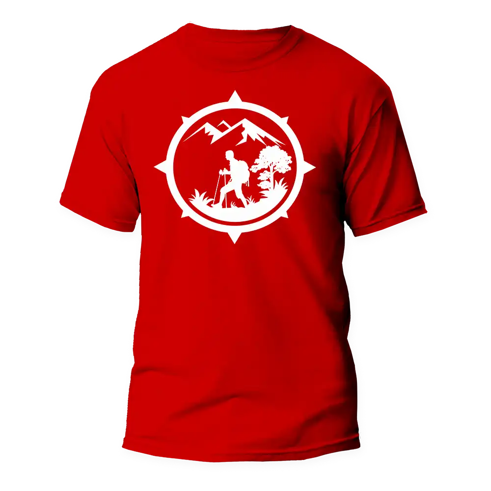 Hiking Mountain Compass Man T-Shirt by Outdoorzees