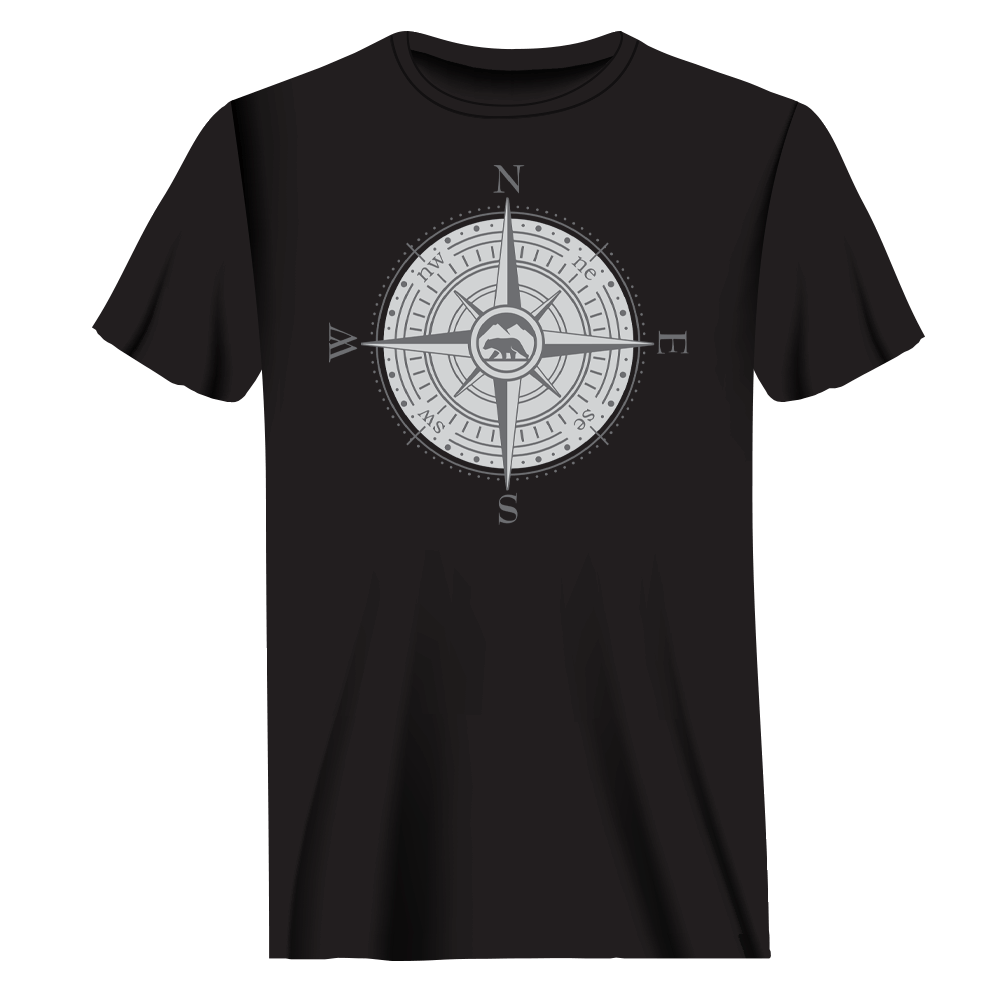 Compass Camping Man T-Shirt by Outdoorzees