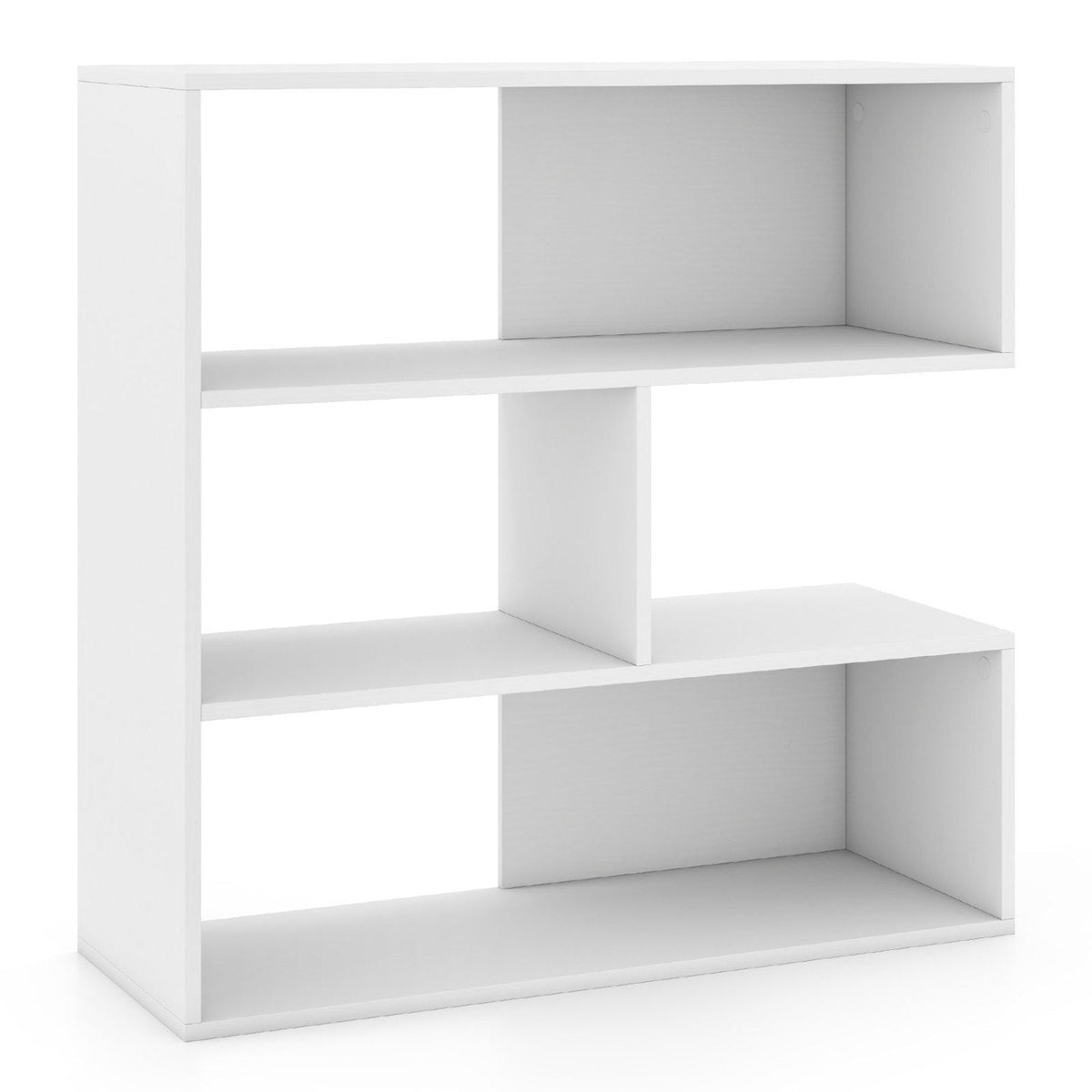 Concave Bookshelf with 3 Open Shelves and Anti-Tip Device by DirectDeals