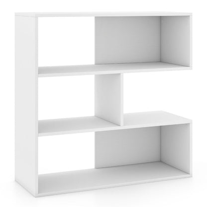 Concave Bookshelf with 3 Open Shelves and Anti-Tip Device by DirectDeals