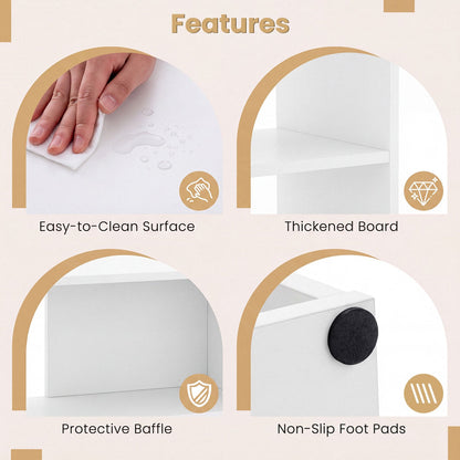 Convex Bookshelf with 3 Open Shelves and Anti-Tip Device by DirectDeals