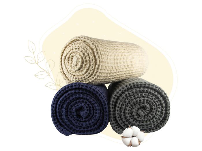 Cotton waffle weave throw – view 2