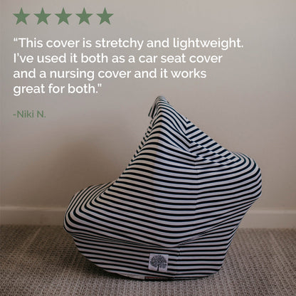 Multi-use Cover, White/Navy Stripes by Parker Baby Co.