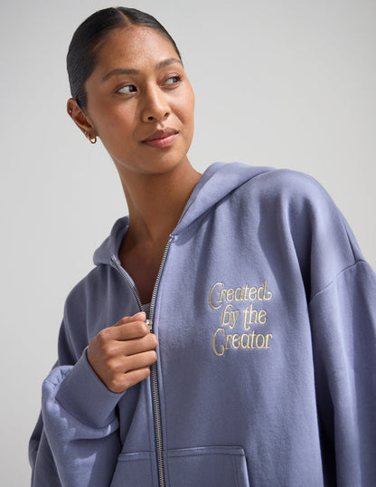 Created by the Creator Plum Full-Zip Hoodie by Elevated Faith