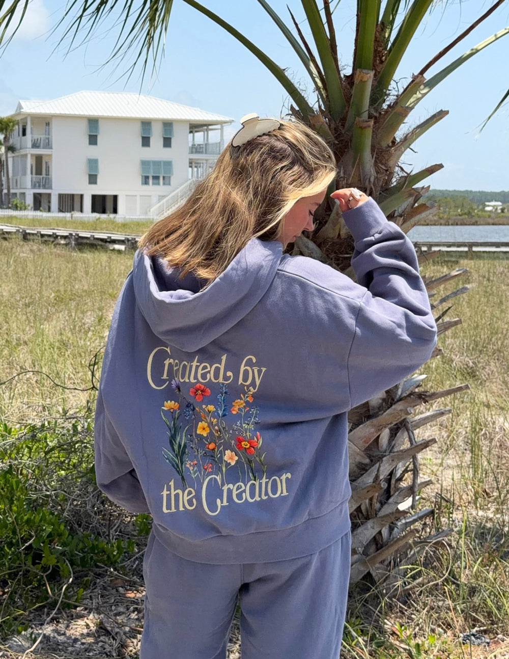 Created by the Creator Plum Full-Zip Hoodie by Elevated Faith