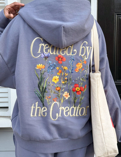 Created by the Creator Plum Full-Zip Hoodie by Elevated Faith