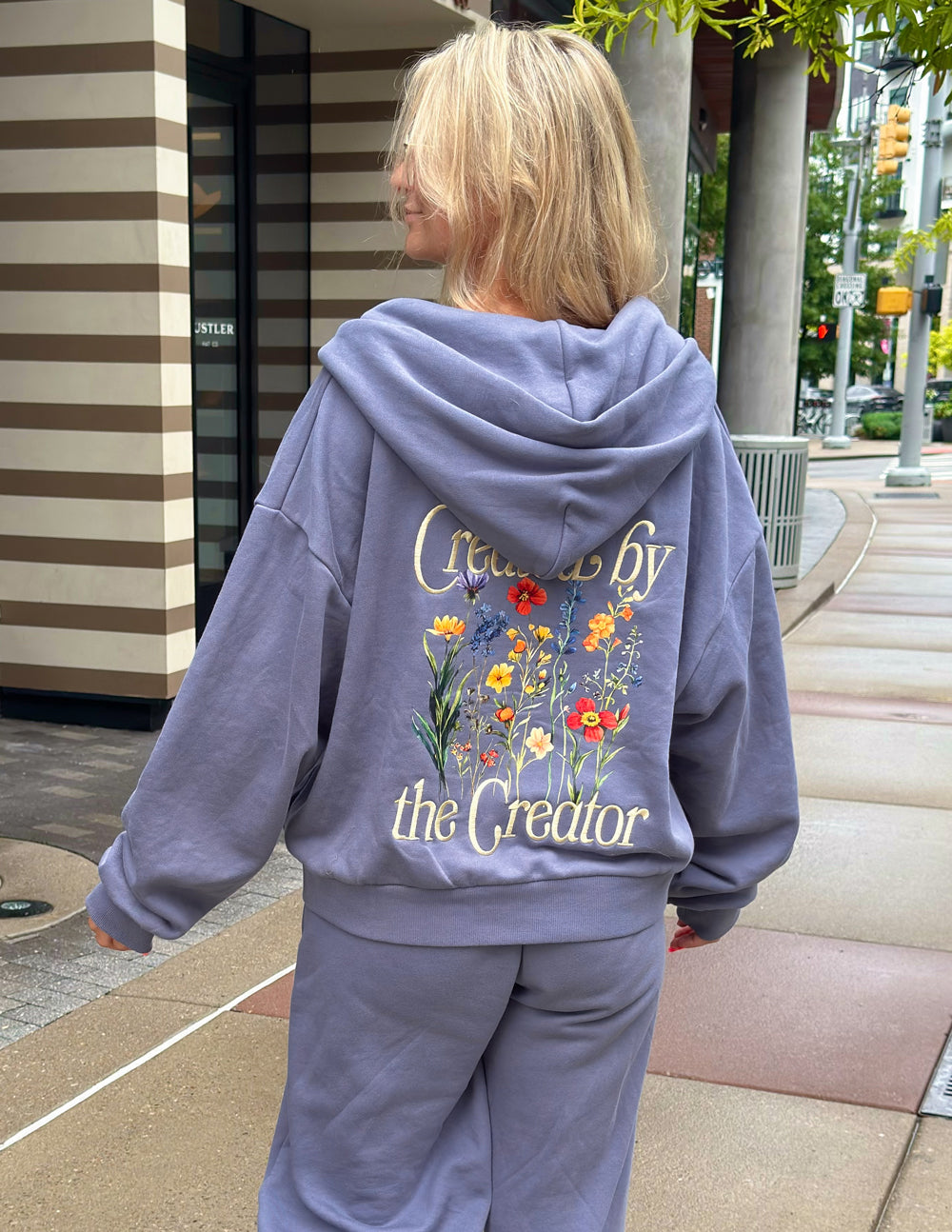 Created by the Creator Plum Full-Zip Hoodie by Elevated Faith