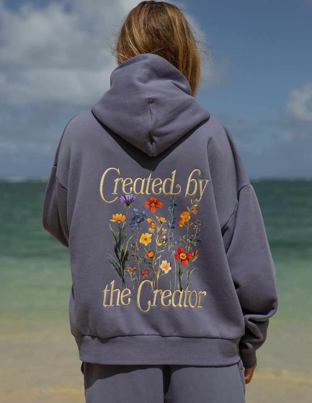 Created by the Creator Plum Full-Zip Hoodie by Elevated Faith