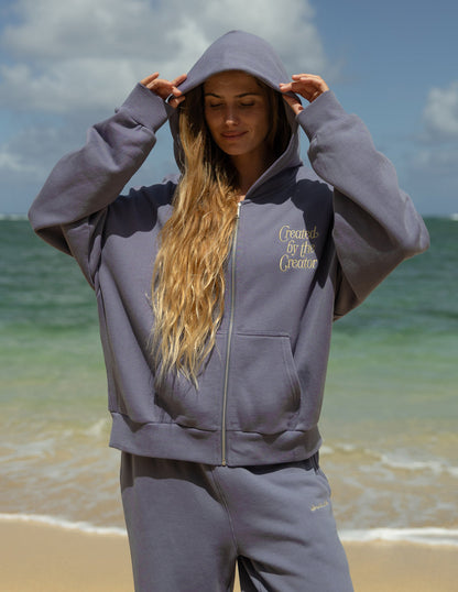 Created by the Creator Plum Full-Zip Hoodie by Elevated Faith