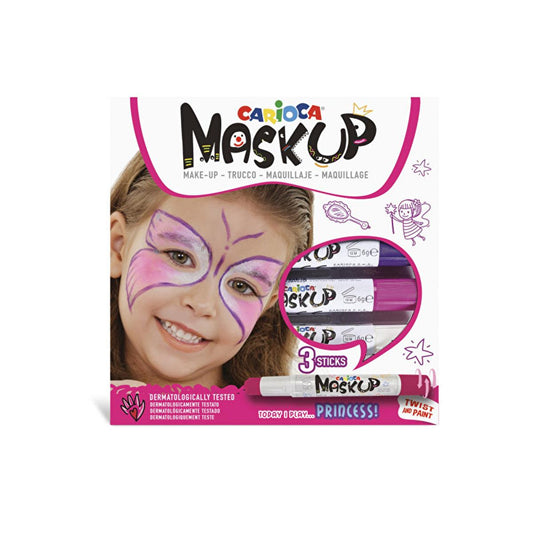 Carioca Face Paint for Kids - 3 Assorted Non-Toxic Water-Based Colors, Dermatologically Tested, Easy Clean-Up by Beauty Care Bag