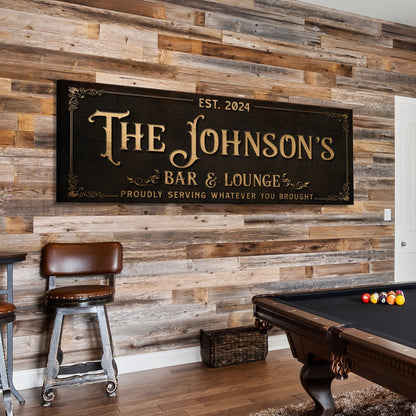Custom Bar & Lounge Sign III by Tailored Canvases