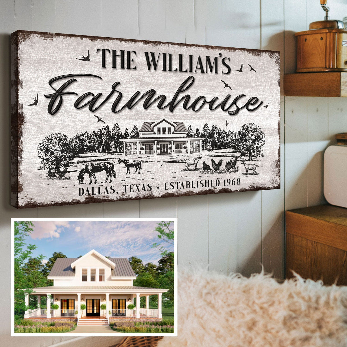 Custom Farmhouse Sign by Tailored Canvases
