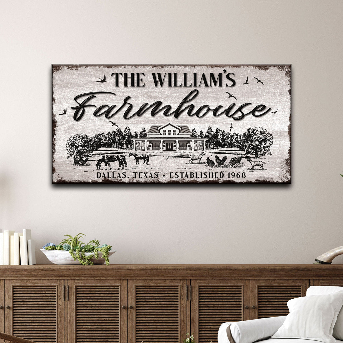 Custom Farmhouse Sign by Tailored Canvases