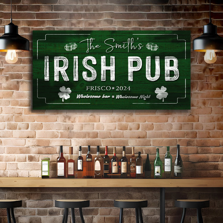 Custom Irish Pub Bar Sign by Tailored Canvases