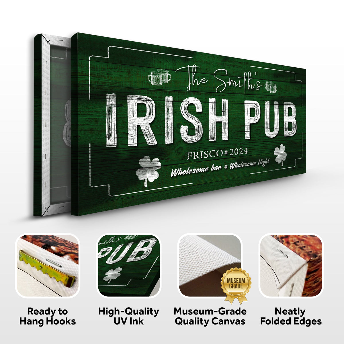 Custom Irish Pub Bar Sign by Tailored Canvases