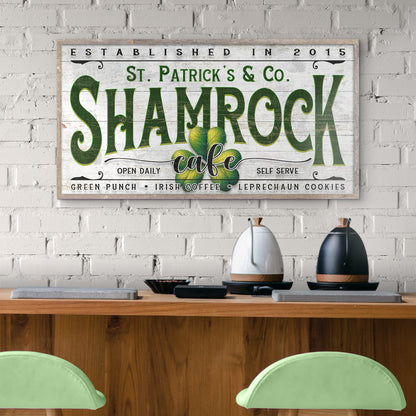 Custom Shamrock Cafe Sign by Tailored Canvases