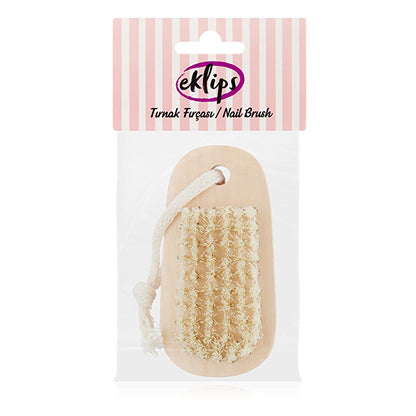 Eklips Wooden Nail Brush - Gentle Nail Cleaning Brush for Manicures & Pedicures | Portable Nail Care Tool by Beauty Care Bag